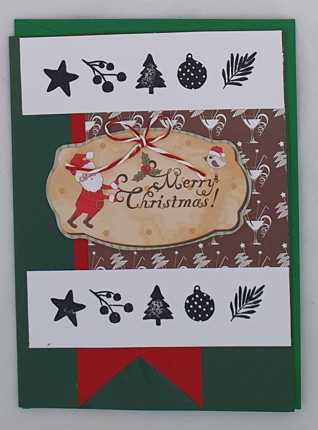 Christmas Cards Bold Colour Vintage - set of 8 cards with envelopes