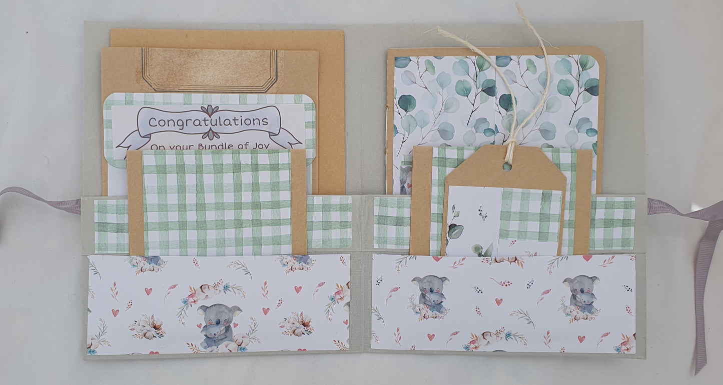 Baby Card Photo Album Gift Set with Gift Tag