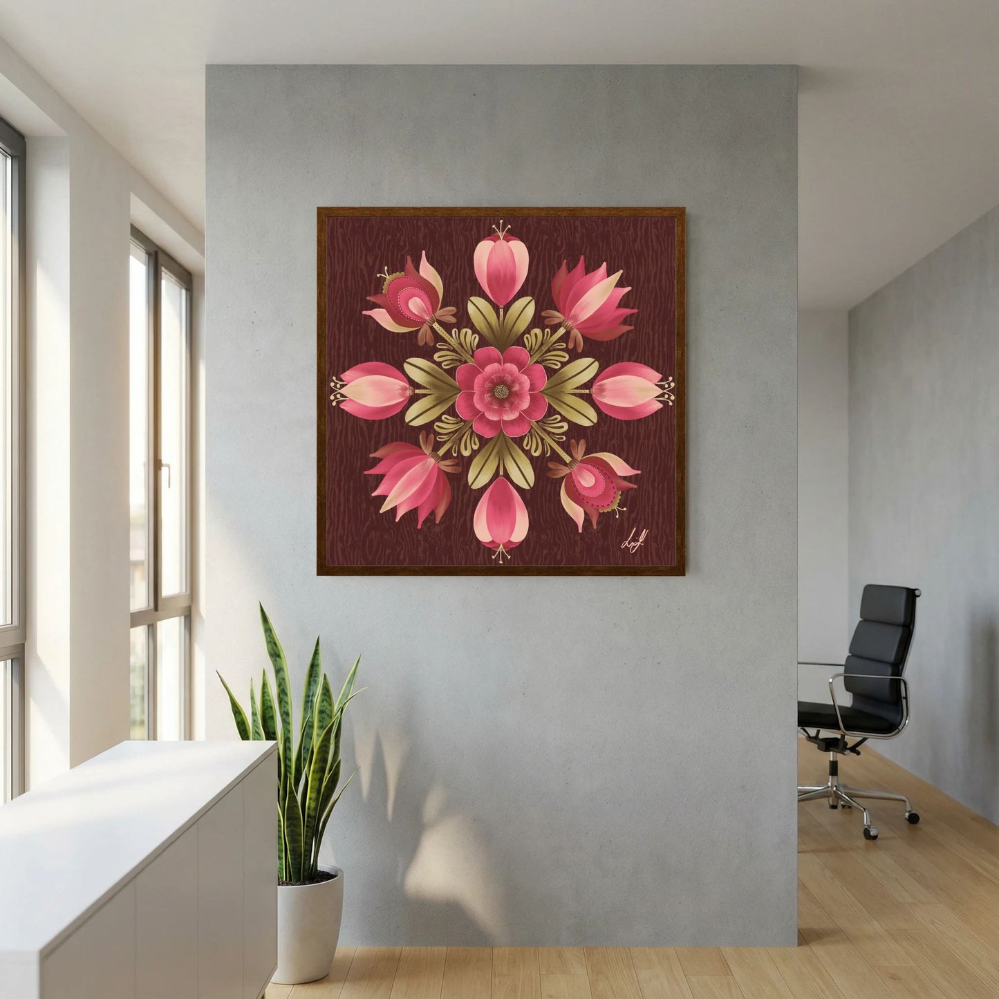 Folk Art Wooden Box - Fine Art Paper Print