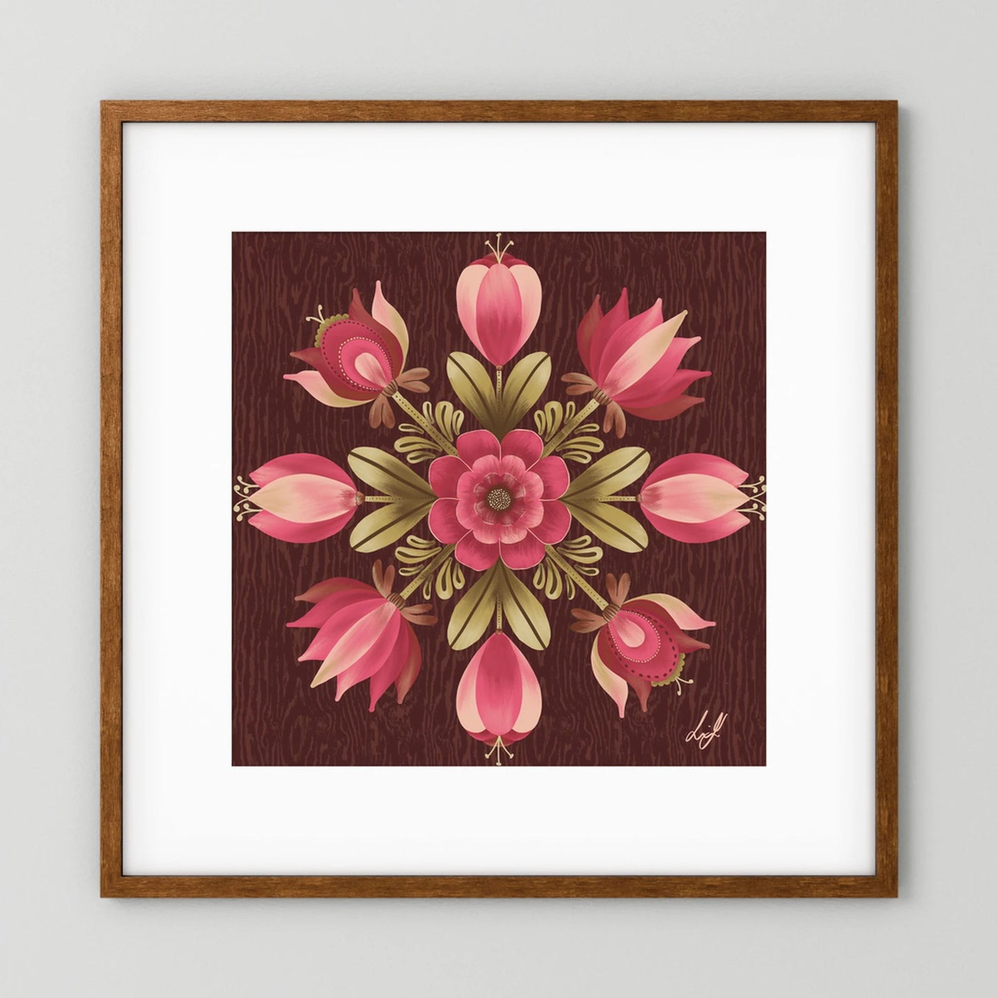 Folk Art Wooden Box - Fine Art Paper Print