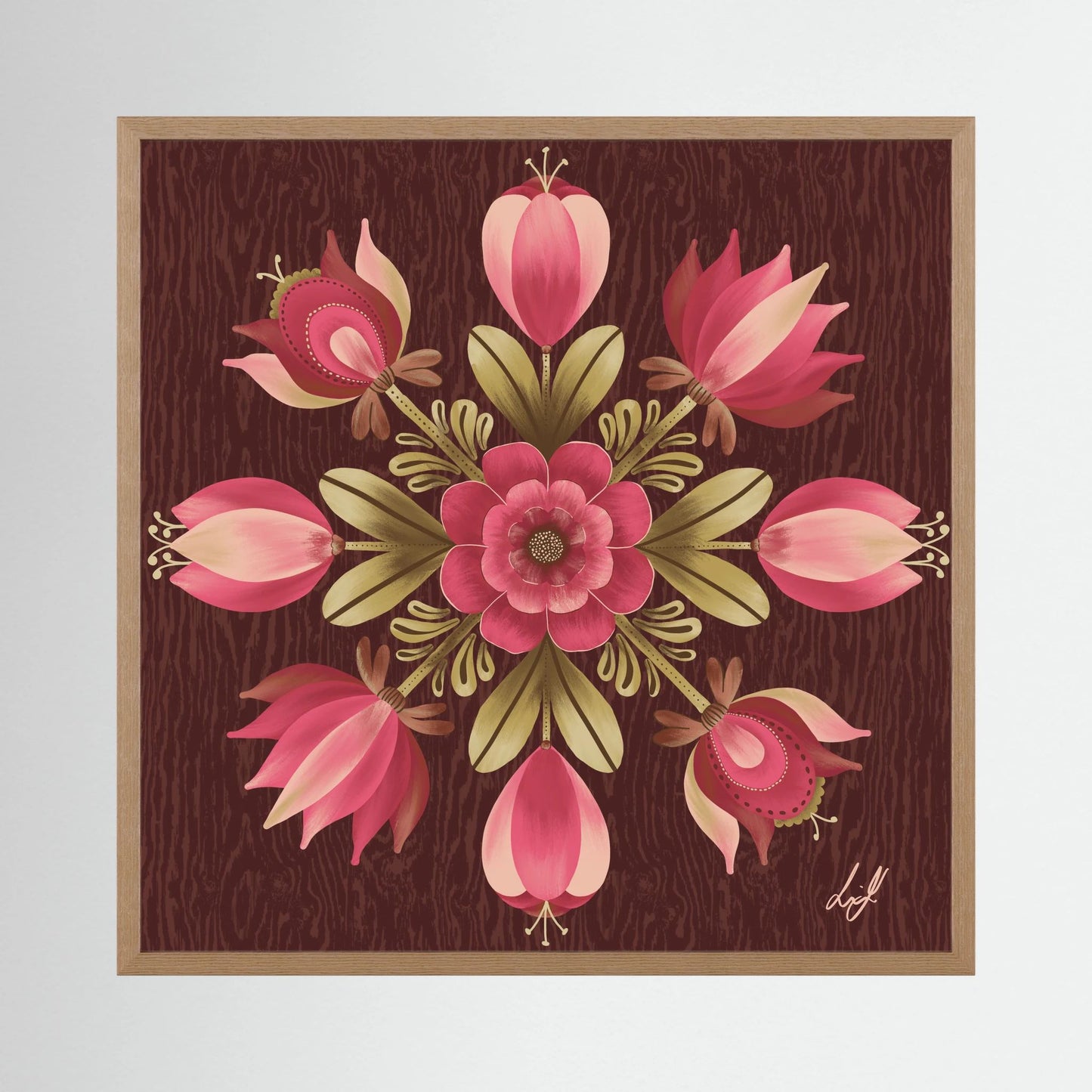 Folk Art Wooden Box - Fine Art Paper Print