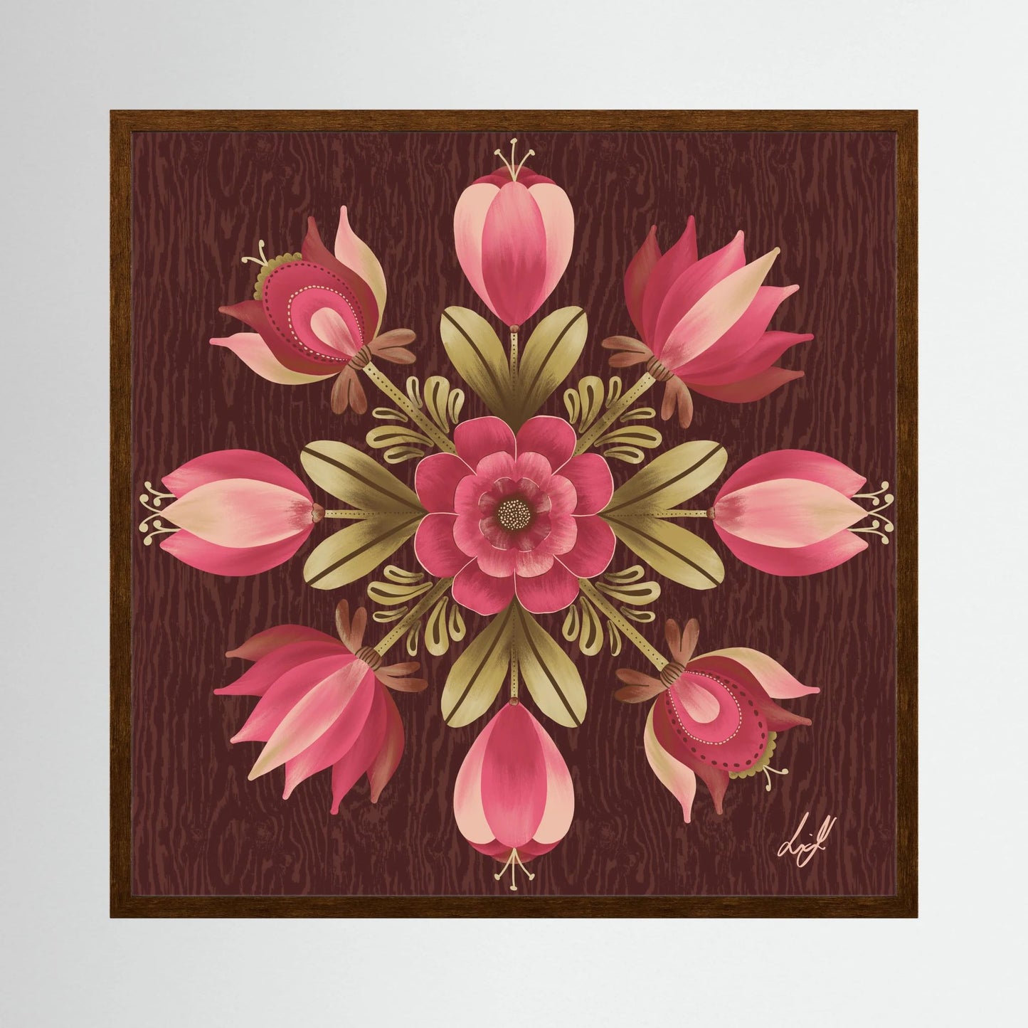 Folk Art Wooden Box - Fine Art Paper Print
