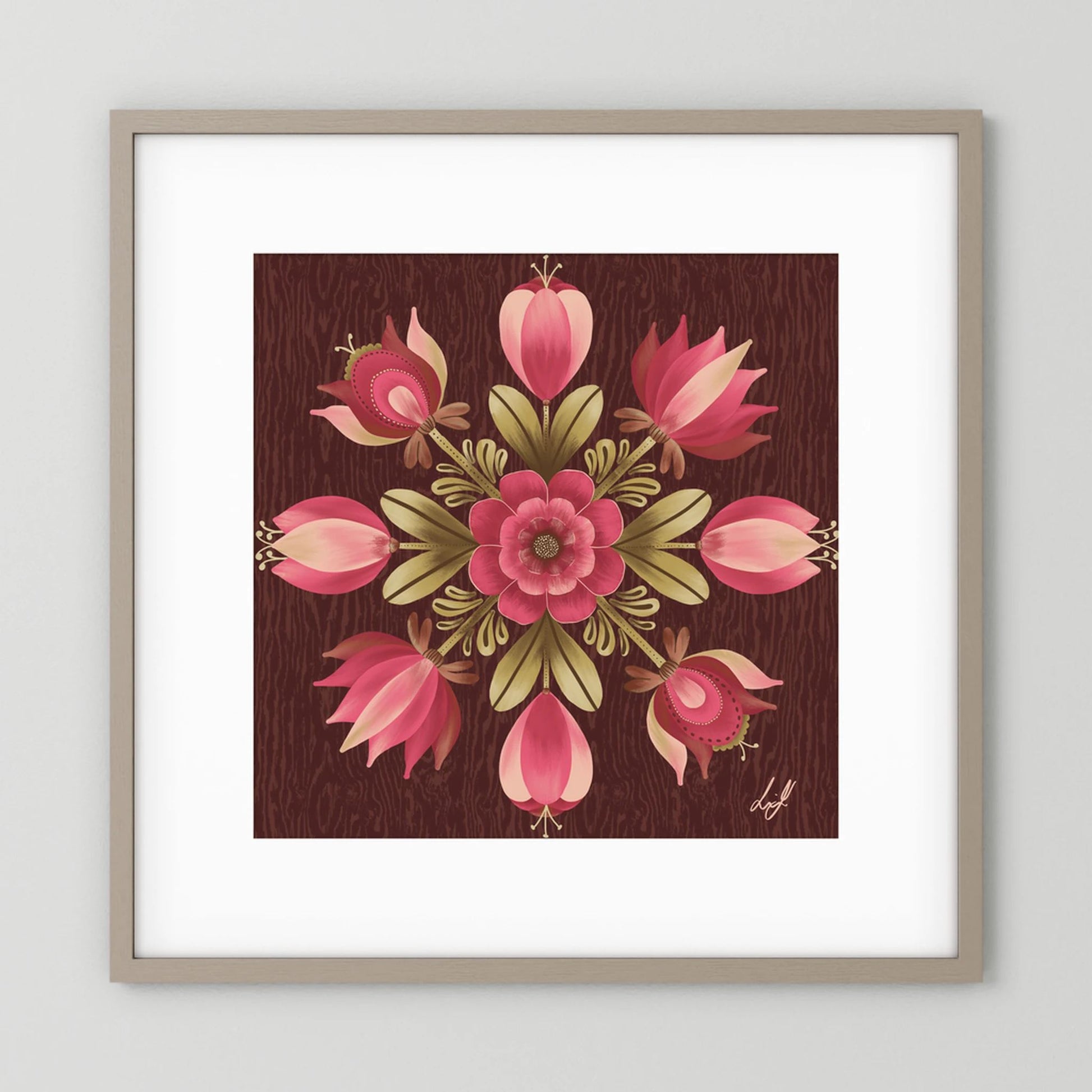 Folk Art Wooden Box - Fine Art Paper Print