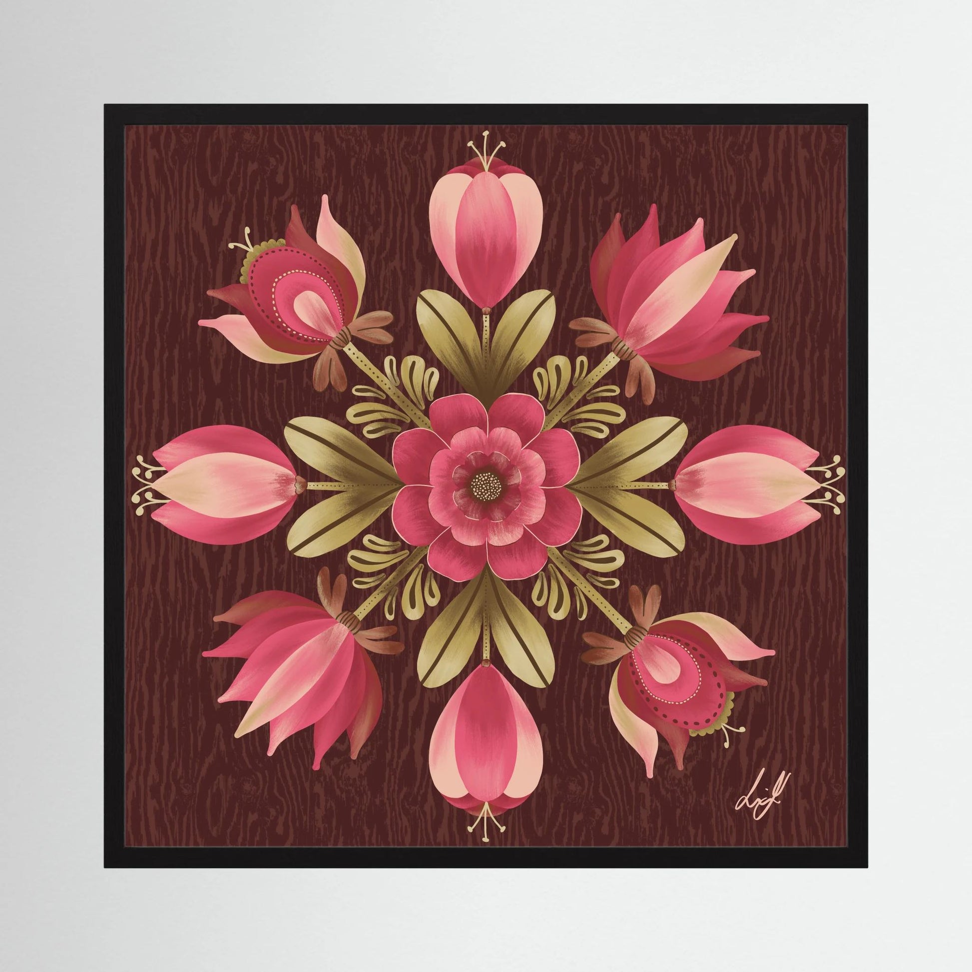 Folk Art Wooden Box - Fine Art Paper Print